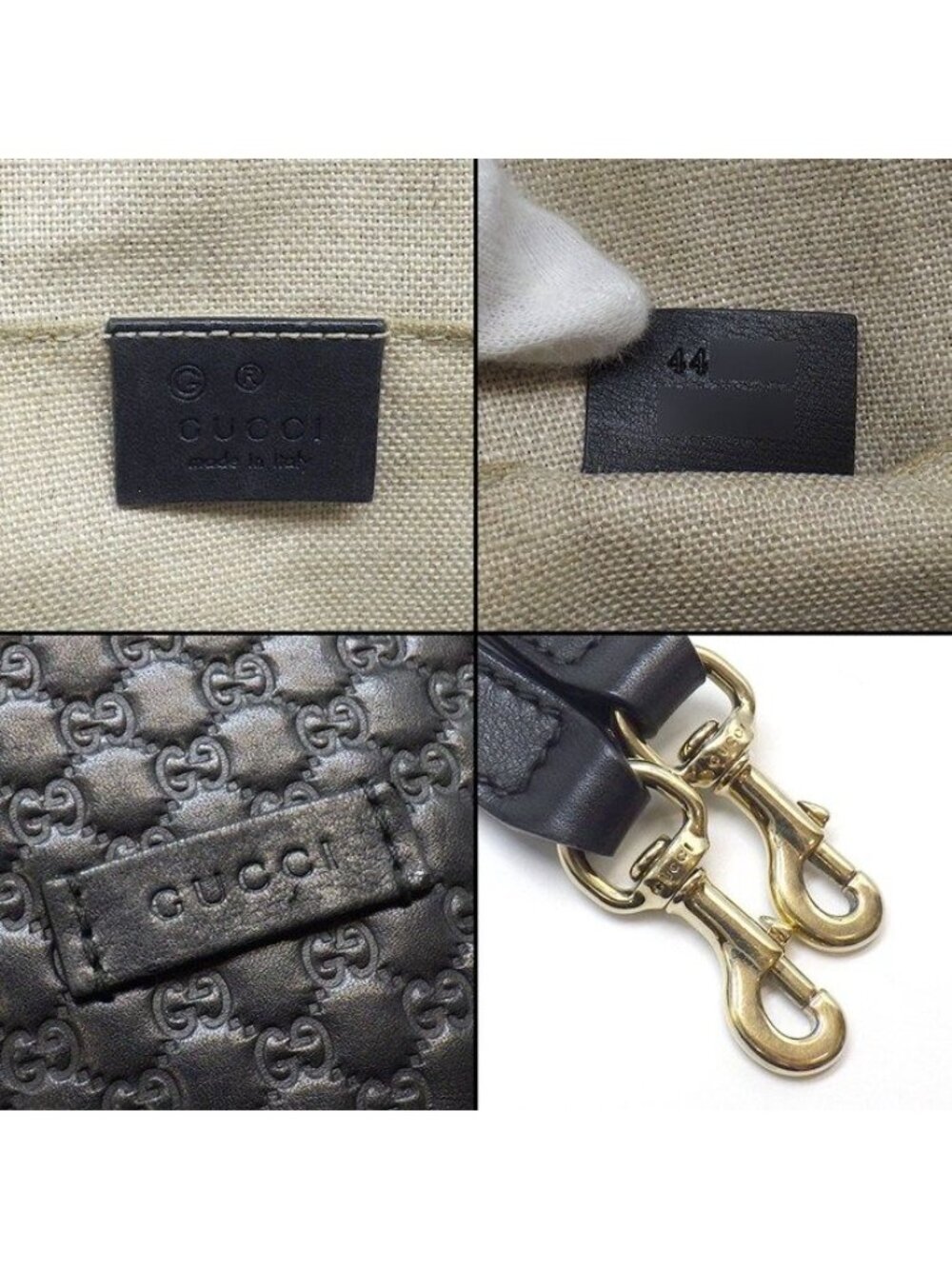 Gucci Shoulder Bag Mini Dome 2-Way Black Micro Guccissima Leather Gold - Picture 6 of 12